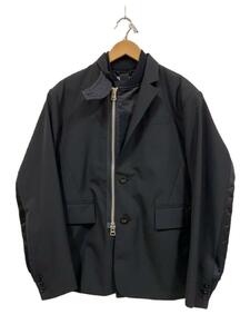 sacai◆Suiting x Nylon Twill Jacket/1/ポリエステル/BLK/無地/23-03116M//