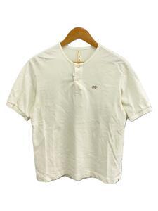 SCYE BASICS◆鹿の子ヘンリーネックTシャツ/38/コットン/WHT/無地/5223-21441