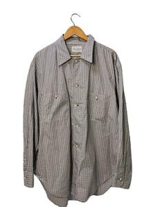 Marvine Pontiak shirts makers◆長袖シャツ/one/コットン/GRY/チェック/MPSM-2006S