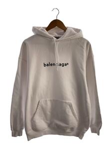 BALENCIAGA◆NEW COPYRIGHT MEDIUM FIT HOODIE/パーカー/S/コットン/WHT/プリント/白