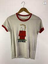 COACH◆×PEANUTS/リンガーTシャツ/S/コットン/WHT_画像7