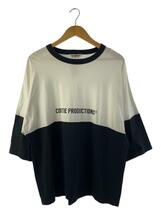 COOTIE◆20SS/SUPIMA COTTON 2TONE S/S TEE/M/コットン/WHT/BLK_画像1