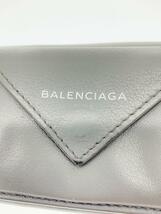 BALENCIAGA◆3つ折り財布/レザー/GRY/メンズ/使用感有_画像3