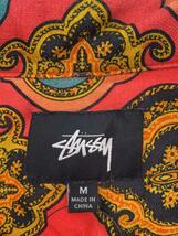 STUSSY◆半袖シャツ/M/レーヨン/RED/総柄_画像3