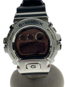 CASIO◆クォーツ腕時計_G-SHOCK/デジタル/ラバー/SLV/BLK/SS