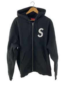 Supreme◆S Logo Zip Up Hooded Sweatshirt/ジップパーカー/XL/コットン/ブラック//