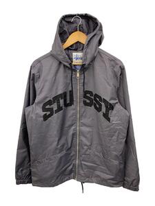 STUSSY◆海外限定/アーチロゴナイロンジャケット/M/ポリエステル/GRY