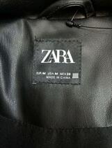 ZARA◆ダウンベスト/M/フェイクレザー/BLK_画像3