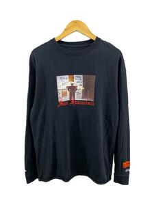 HERON PRESTON◆長袖Tシャツ/S/コットン/ブラック/HMAB005S20913028