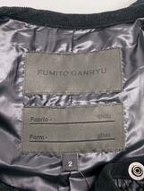 FUMITO GANRYU◆quilted fitted gilet/2/ポリエステル/BLK/無地/FU8-VE-01_画像3