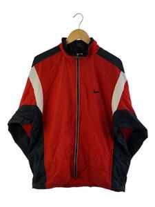 NIKE◆ジャケット/XL/ポリエステル/RED/無地