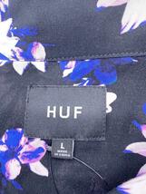 HUF◆アロハシャツ/L/レーヨン/BLK/花柄_画像3