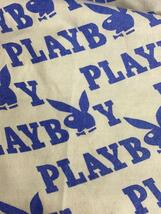 PLAYBOY◆Tシャツ/半袖カットソー/リンガーTシャツ/ロゴTシャツ/ロゴプリント/コットン/WHT/総柄_画像3