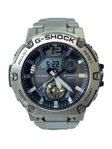 CASIO◆ソーラー腕時計_G-SHOCK/デジアナ/ステンレス/BLK/SLV