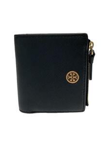 TORY BURCH◆2つ折り財布/レザー/BLK/レディース/47124