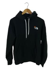 THE NORTH FACE◆FLOWER LOGO HOODIE_フラワーロゴフーディ/M/ポリエステル/BLK