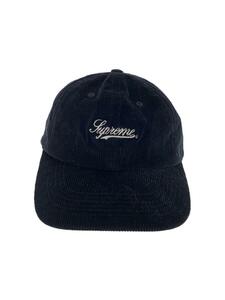 Supreme◆22AW/SCRIPT CORDUROY 6-PANEL/キャップ/コーデュロイ/ブラック/メンズ//