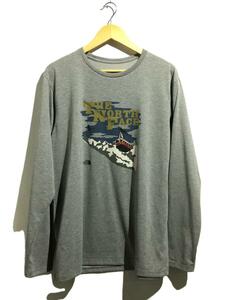 THE NORTH FACE◆長袖Tシャツ/XL/コットン/GRY/プリント/NT82284