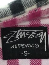 STUSSY◆長袖シャツ/S/コットン/BLK/チェック_画像3