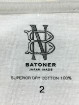 BATONER◆Tシャツ/2/コットン/WHT/BN-21SM-046_画像3