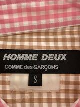 COMME des GARCONS HOMME DEUX◆半袖シャツ/S/コットン/PNK/チェック/DK-B059_画像3