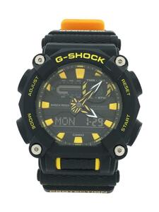 CASIO◆クォーツ腕時計_G-SHOCK/アナログ/ラバー/BLK/YLW//