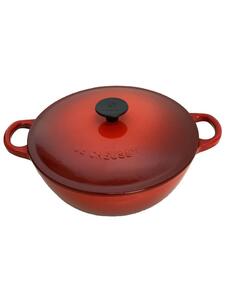 LE CREUSET◆鍋/サイズ:22cm/RED/チェリーレッド/ココットロンド