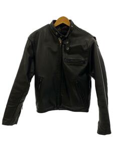 Schott* single rider's jacket /38/ leather /BLK/ plain /641E