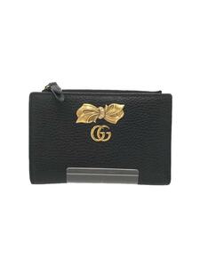 GUCCI◆財布/レザー/BLK/無地//