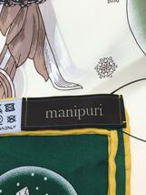 manipuri◆スカーフ/シルク/グリーン/総柄/レディース//_画像2