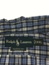 RALPH LAUREN◆長袖シャツ/XXL/コットン/BLU/チェック_画像3