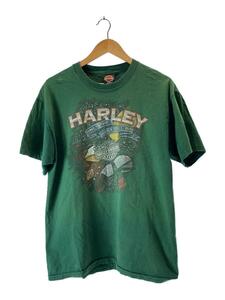 HARLEY DAVIDSON◆usa製/Tシャツ/L/コットン/GRN