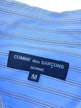 COMME des GARCONS HOMME◆半袖シャツ/M/コットン/BLU/ストライプ/HC-B129_画像3