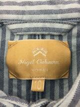 Nigel Cabourn Woman◆長袖シャツ/10/コットン/BLU/ストライプ/8010810010//_画像3