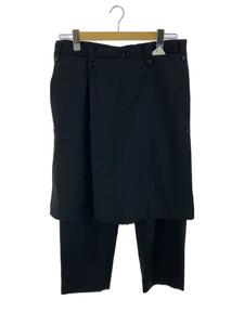 Ground Y◆18AW/Tuck Pants Wiith Skirt/クロップドパンツ/3/ウール/BLK/GV-P07-100//