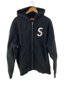 Supreme◆S Logo Zip Up Hooded Sweatshirt/ジップパーカー/XL/コットン/ブラック