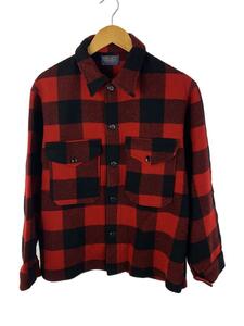 PENDLETON◆マッキーノジャケット/ハンティングジャケット/長袖シャツ/M/ウール/RED/チェック