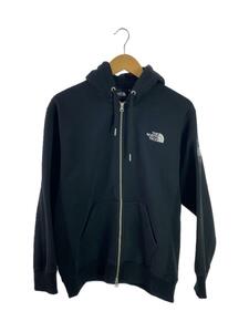 THE NORTH FACE◆SQUARE LOGO FULL ZIP_スクエアロゴフルジップ/S/コットン/BLK/無地