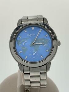 agnes b.* кварц наручные часы / аналог / нержавеющая сталь /BLU/SLV