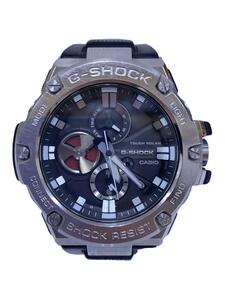 CASIO◆ソーラー腕時計・G-SHOCK/アナログ/ラバー/BLK/BLK