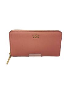 kate spade new york◆長財布/レザー/PNK/無地/レディース