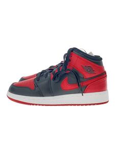 NIKE◆AIR JORDAN 1 MID (GS)_エアジョーダン 1 ミッド (GS)/23.5cm/RED/レザー