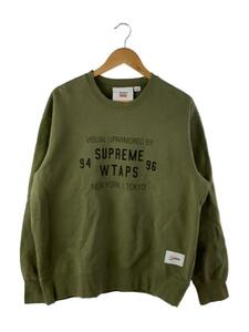 Supreme◆21AW/Crewneck/スウェット/M/コットン/カーキ/やや毛玉有