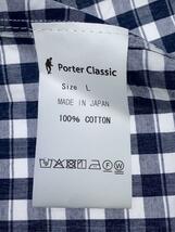 Porter Classic◆長袖シャツ/L/コットン/NVY/ギンガムCK/PC-016-1544-41-05//_画像4