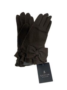 LANVIN◆手袋/ウール/BRW/レディース/LV1320A-6