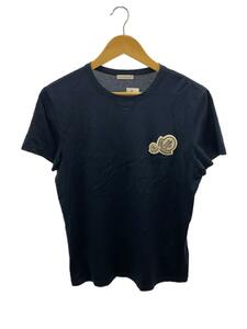 MONCLER◆MAGLIA T-SHIRT/ダブルロゴTシャツ/M/コットン/NVY/F20918C78100/シミ有//