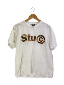 STUSSY◆Tシャツ/M/コットン/WHT/無地