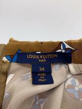 LOUIS VUITTON◆モノグラム/長袖ワンピース/34/シルク/BRW/総柄/FHDB05OZD_画像3