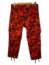 A BATHING APE◆カーゴパンツ/L/コットン/RED/カモフラ/001ptj801015m_画像1