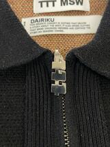 TTT_MSW◆×DAIRIKU/23ss/Ska Zip up Knit Polo/ジャケット/M/コットン/BLK_画像8